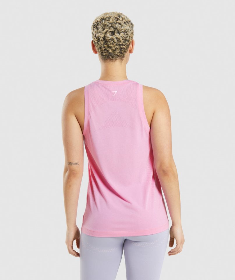 Women's Gymshark Vital Seamless 2.0 Light Loose Tanks Pink | NZ 3BSVHT